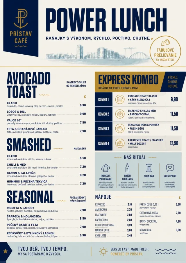Power Lunch breakfast-menu menu template preview
