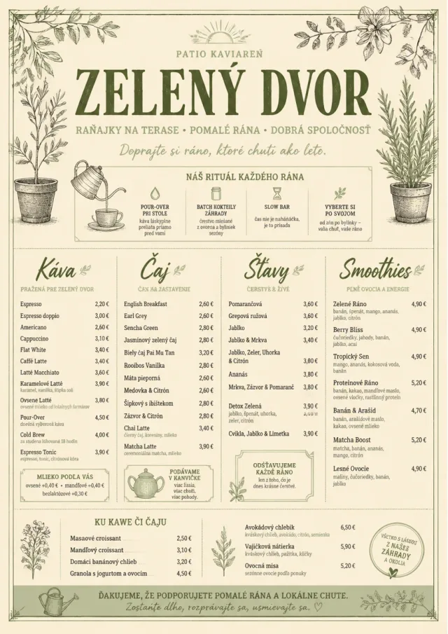 Garden Patio Day breakfast-menu menu template preview
