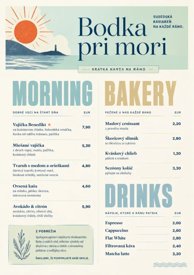 Sunrise Short Carte breakfast-menu menu template preview