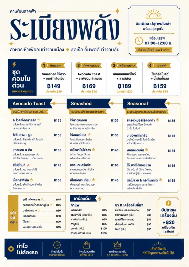 Power Lunch breakfast-menu menu template preview