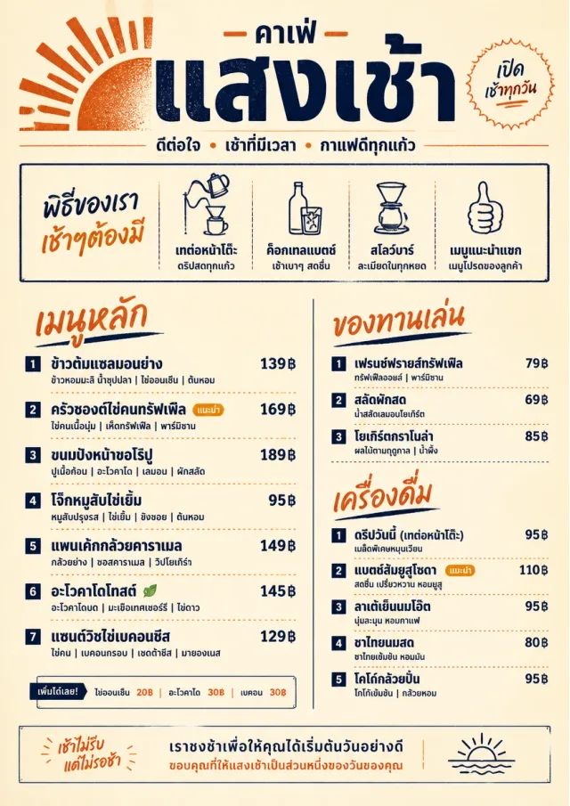 Counter Quick Board breakfast-menu menu template preview