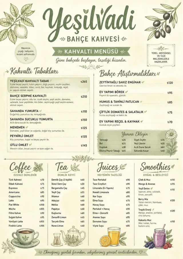 Garden Patio Day breakfast-menu menu template preview