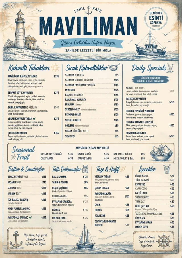 Coastal Midday breakfast-menu menu template preview