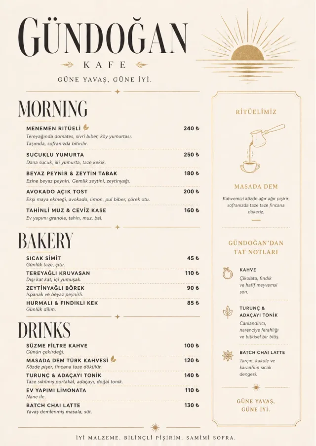 Sunrise Short Carte breakfast-menu menu template preview