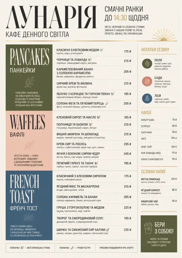 Modern Brunch Editorial breakfast-menu menu template preview