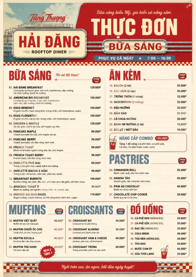 Diner Comfort breakfast-menu menu template preview