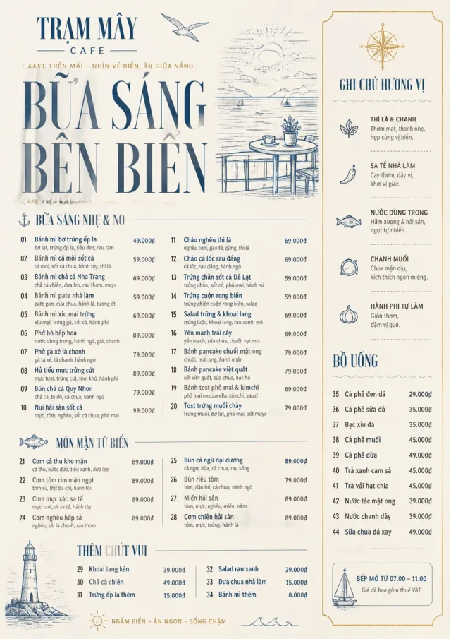 Coastal Midday breakfast-menu menu template preview