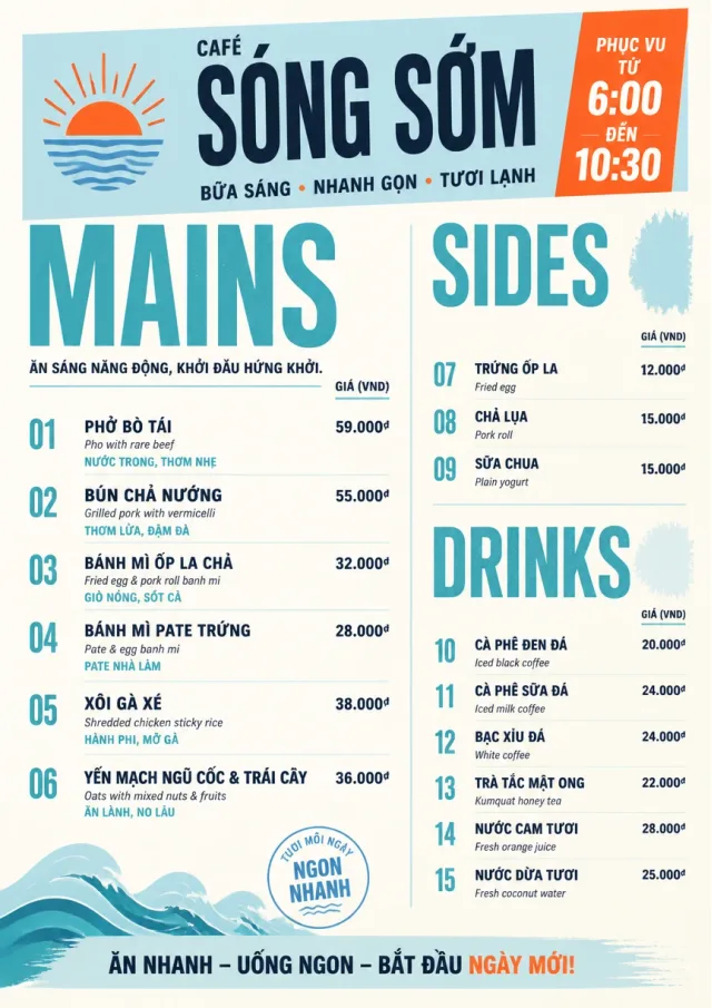 Counter Quick Board breakfast-menu menu template preview