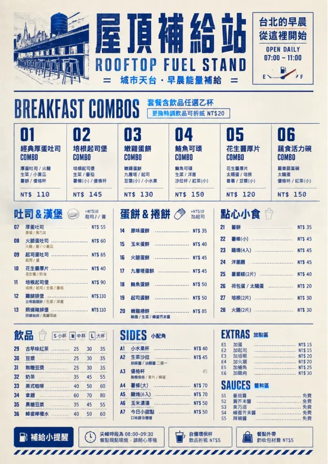 Urban Counter Quick breakfast-menu menu template preview