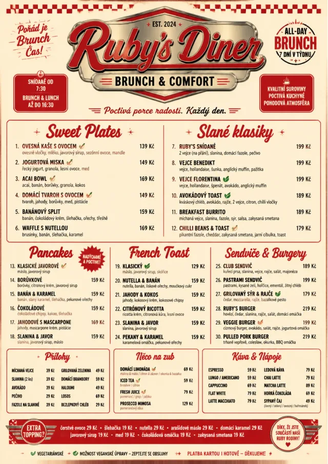 Diner Comfort brunch-menu menu template preview