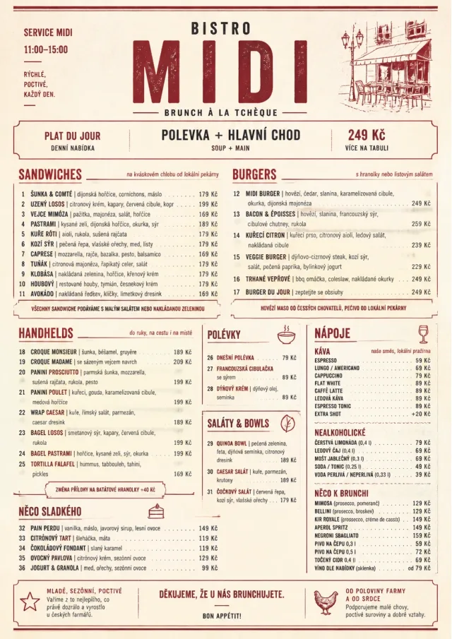 Bistro Midi brunch-menu menu template preview