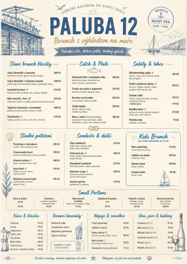 Coastal Midday brunch-menu menu template preview