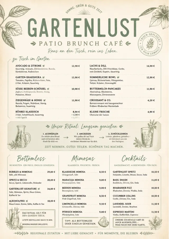 Garden Patio Day brunch-menu menu template preview