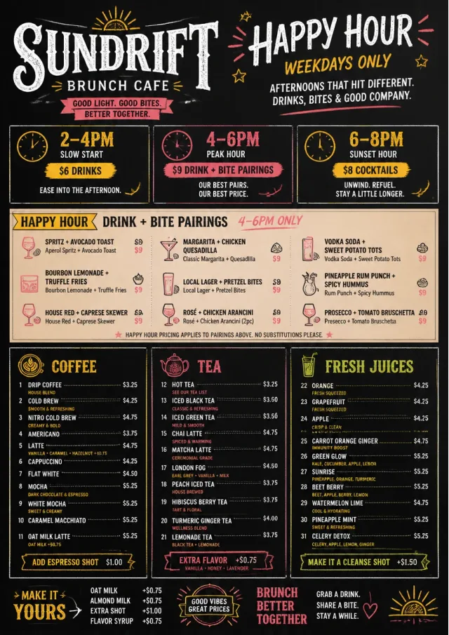 Happy Hour Promo brunch-menu menu template preview