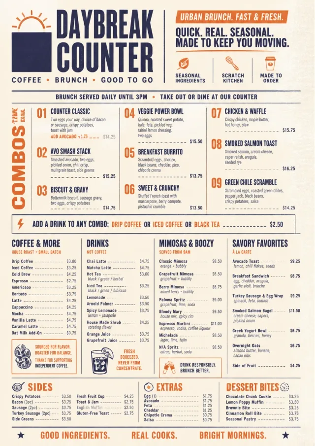 Urban Counter Quick brunch-menu menu template preview