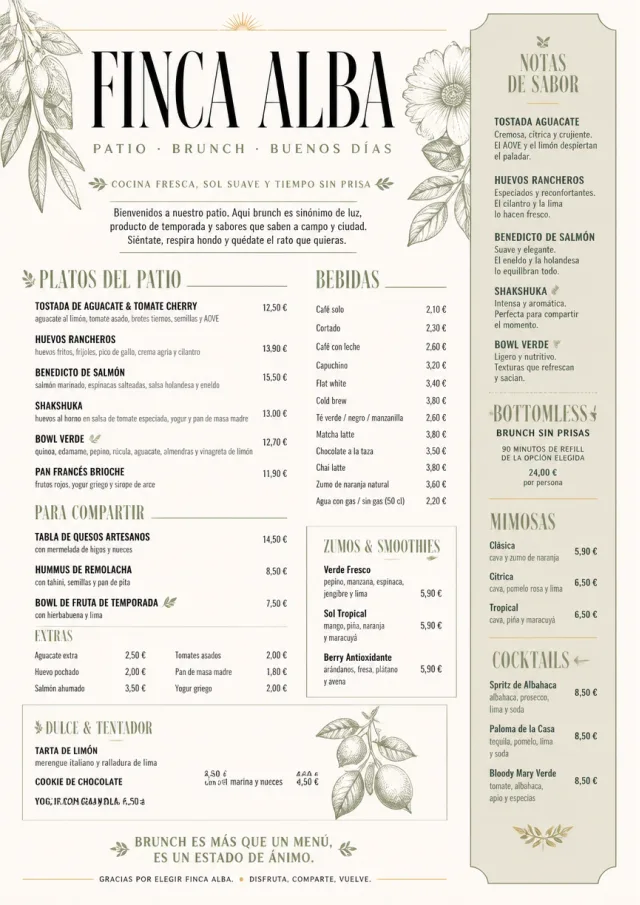 Garden Patio Day brunch-menu menu template preview