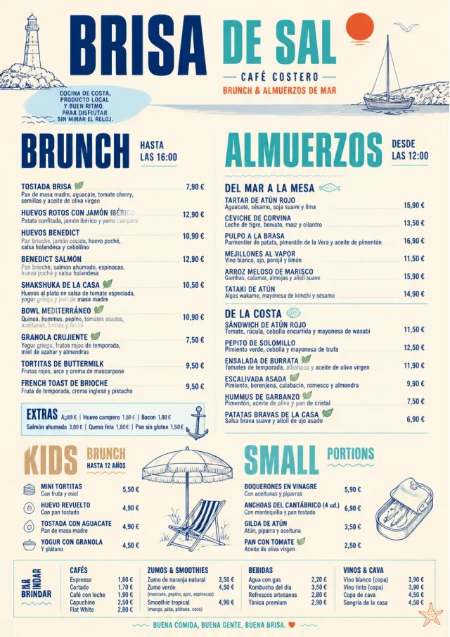 Coastal Midday brunch-menu menu template preview