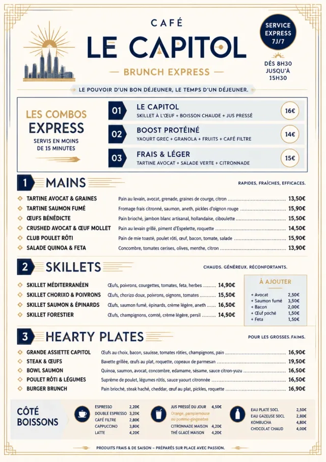 Power Lunch brunch-menu menu template preview