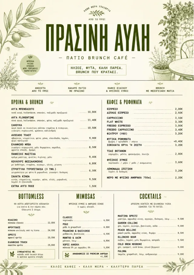 Garden Patio Day brunch-menu menu template preview
