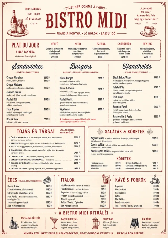 Bistro Midi brunch-menu menu template preview