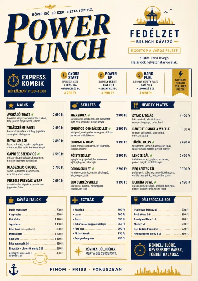 Power Lunch brunch-menu menu template preview