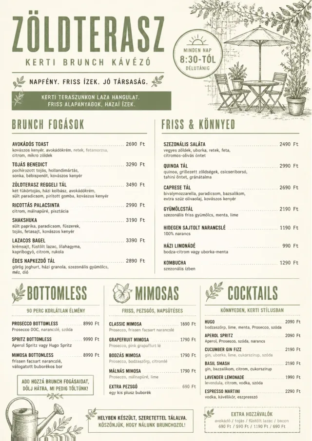 Garden Patio Day brunch-menu menu template preview