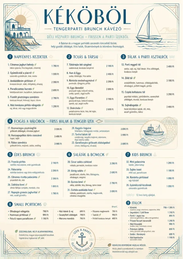 Coastal Midday brunch-menu menu template preview