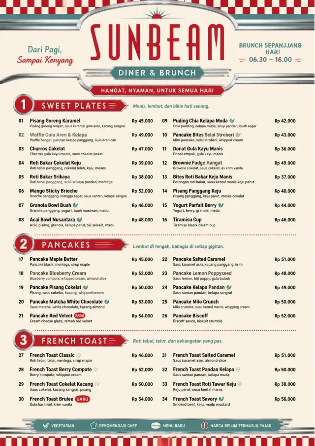 Diner Comfort brunch-menu menu template preview