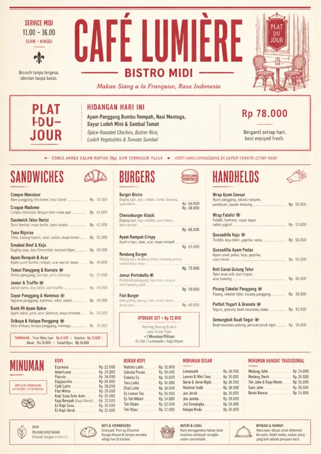 Bistro Midi brunch-menu menu template preview