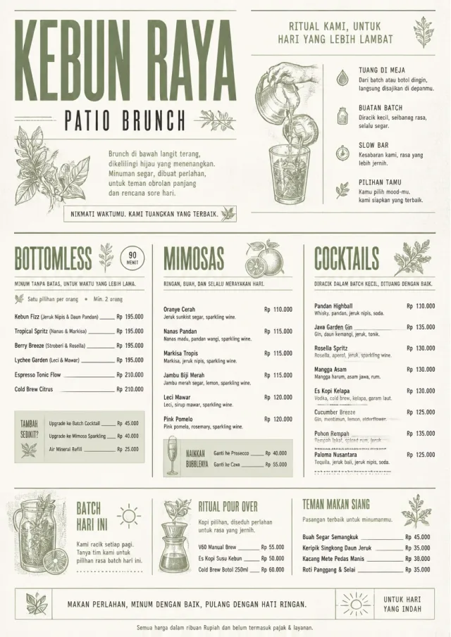 Garden Patio Day brunch-menu menu template preview