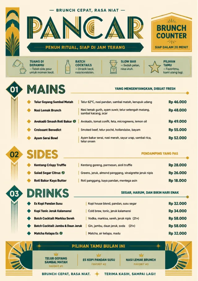 Counter Quick Board brunch-menu menu template preview