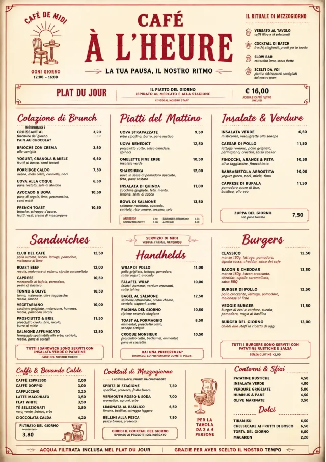 Bistro Midi brunch-menu menu template preview
