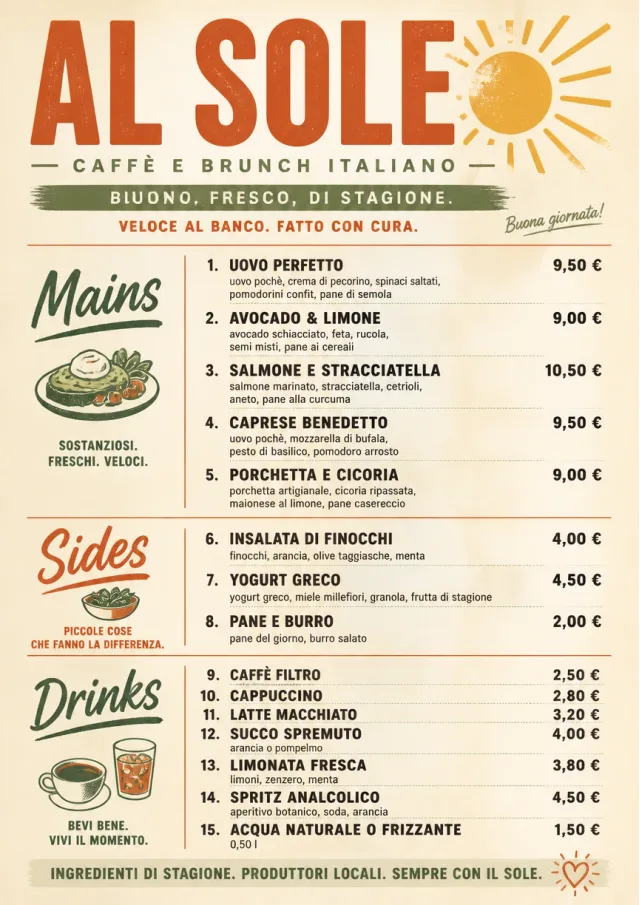 Counter Quick Board brunch-menu menu template preview