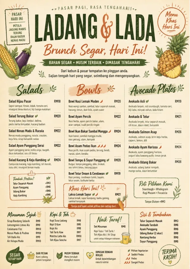 Market Fresh Midday brunch-menu menu template preview