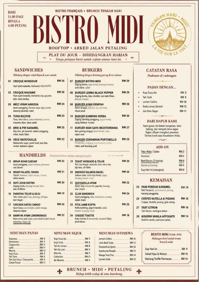 Bistro Midi brunch-menu menu template preview