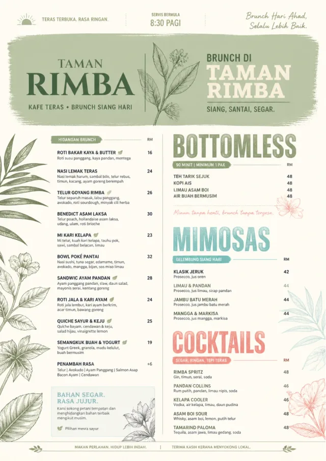 Garden Patio Day brunch-menu menu template preview