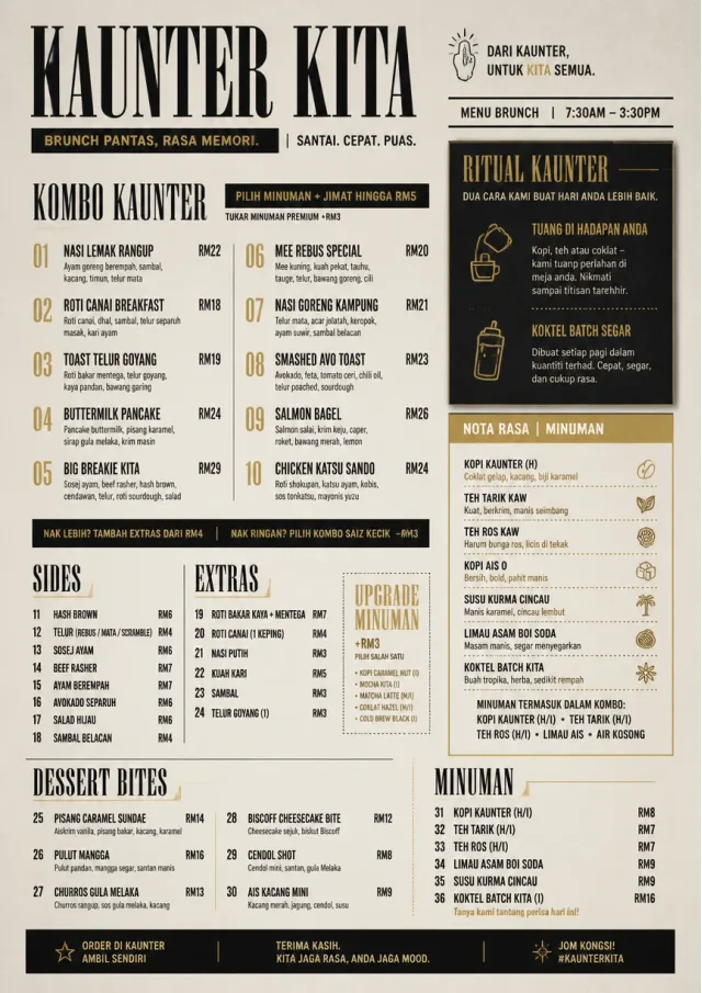 Urban Counter Quick brunch-menu menu template preview