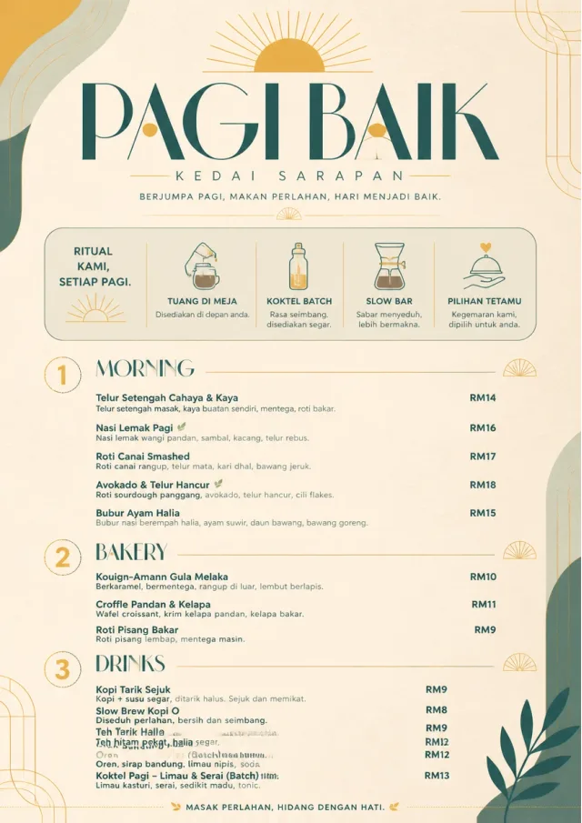 Sunrise Short Carte brunch-menu menu template preview