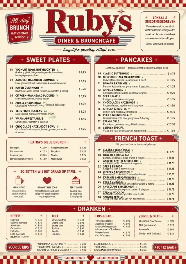 Diner Comfort brunch-menu menu template preview
