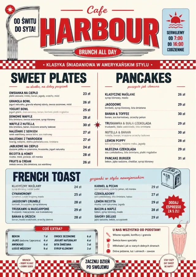 Diner Comfort brunch-menu menu template preview