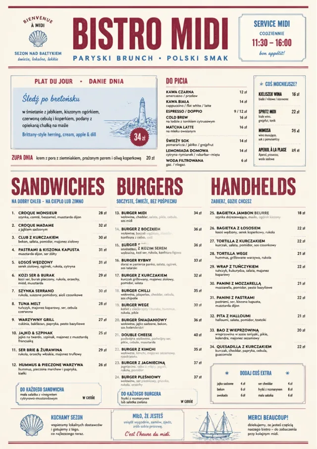 Bistro Midi brunch-menu menu template preview