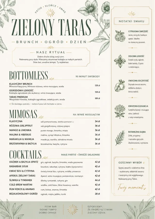 Garden Patio Day brunch-menu menu template preview