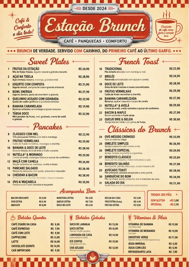 Diner Comfort brunch-menu menu template preview