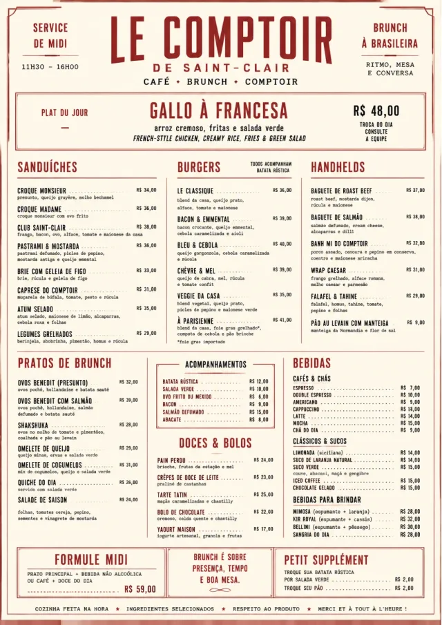 Bistro Midi brunch-menu menu template preview