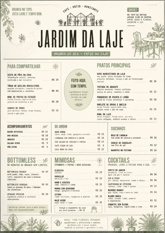 Garden Patio Day brunch-menu menu template preview