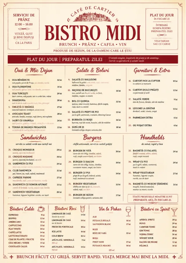 Bistro Midi brunch-menu menu template preview