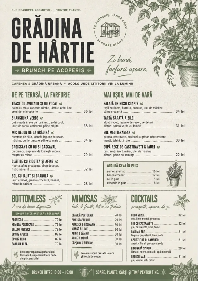 Garden Patio Day brunch-menu menu template preview