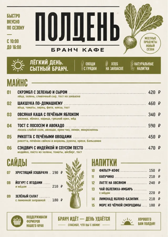 Counter Quick Board brunch-menu menu template preview