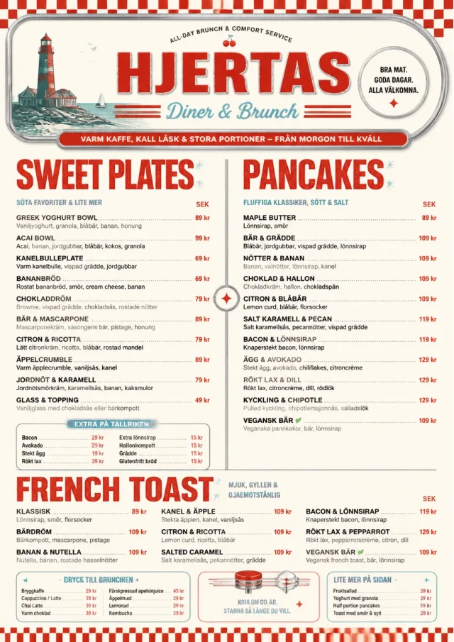 Diner Comfort brunch-menu menu template preview