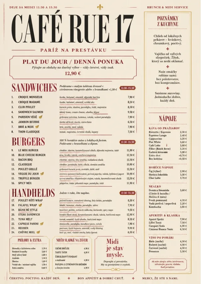 Bistro Midi brunch-menu menu template preview